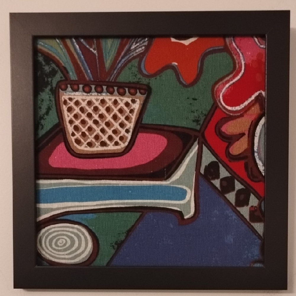 Framed Abstract Art with Bold Colors
